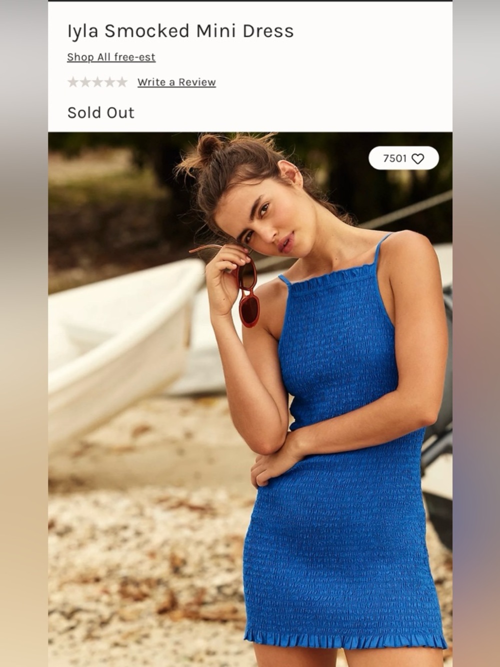 Free People Blue Dress - Iyla Smocked Mini Dress